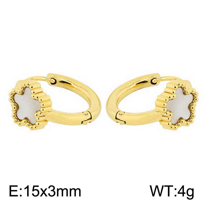 1 Pair Simple Style Oval Butterfly Rectangle Plating Inlay Titanium Steel Zircon 18K Gold Plated Hoop Earrings