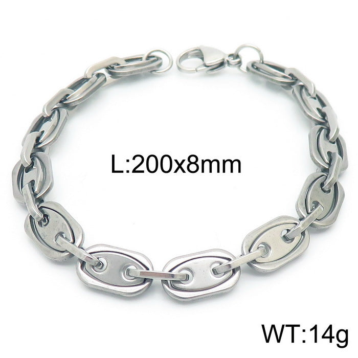 Titanium Steel Simple Style Geometric Plating Bracelets Necklace