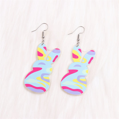 1 Pair Cartoon Style Cute Animal Egg Printing Arylic Drop Earrings