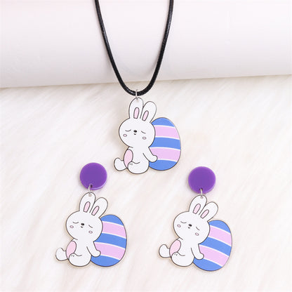 1 Pair Cartoon Style Cute Animal Egg Printing Arylic Drop Earrings