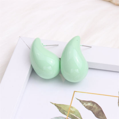 1 Pair Simple Style Water Droplets Spray Paint Arylic Ear Studs