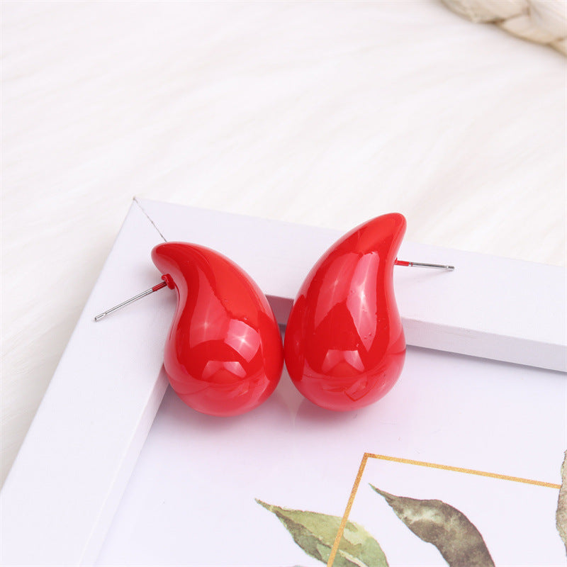 1 Pair Simple Style Water Droplets Spray Paint Arylic Ear Studs