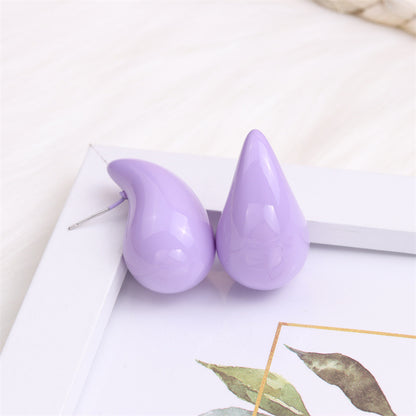 1 Pair Simple Style Water Droplets Spray Paint Arylic Ear Studs