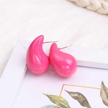 1 Pair Simple Style Water Droplets Spray Paint Arylic Ear Studs