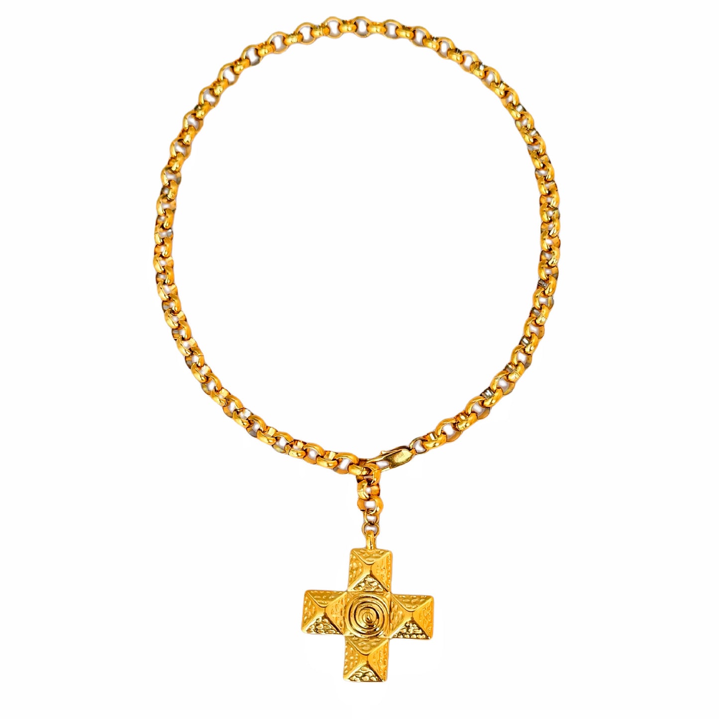 Titanium Steel 18k Gold Plated Retro Cross Plating Pendant Necklace