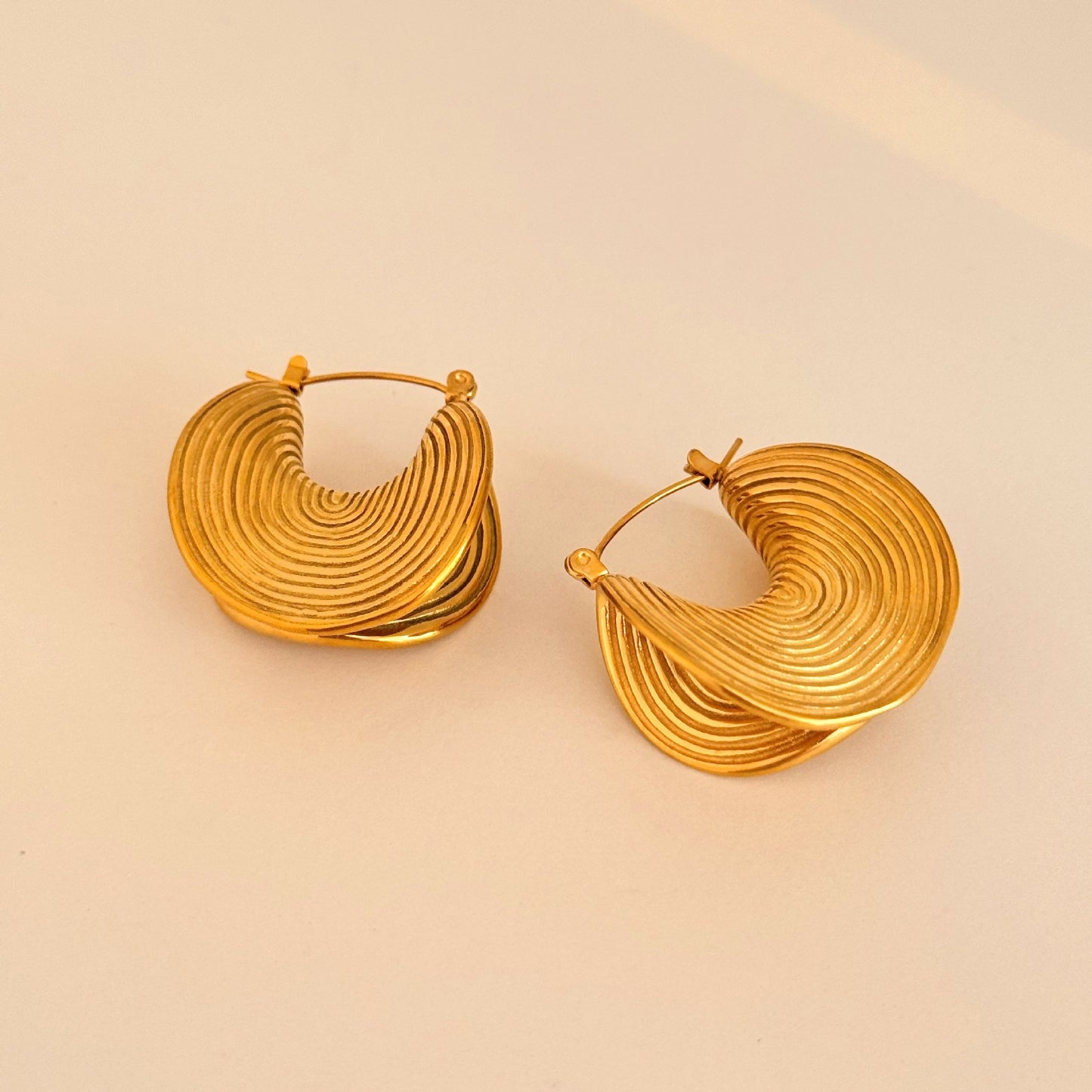 1 Pair Ig Style Simple Style Solid Color Plating Stainless Steel 18k Gold Plated Earrings