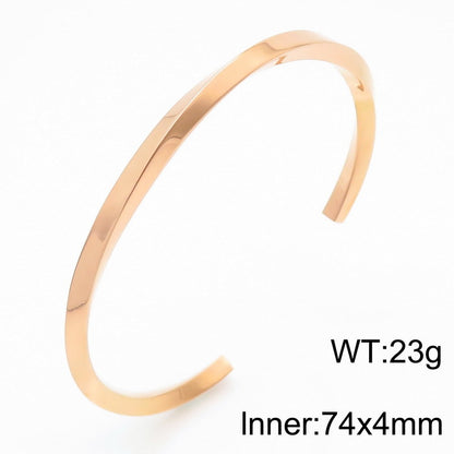 Stainless Steel Simple Style Commute Geometric Plating Bangle