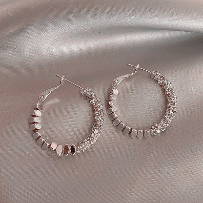 1 Pair Simple Style Shiny Round Plating Inlay Copper Zircon Earrings