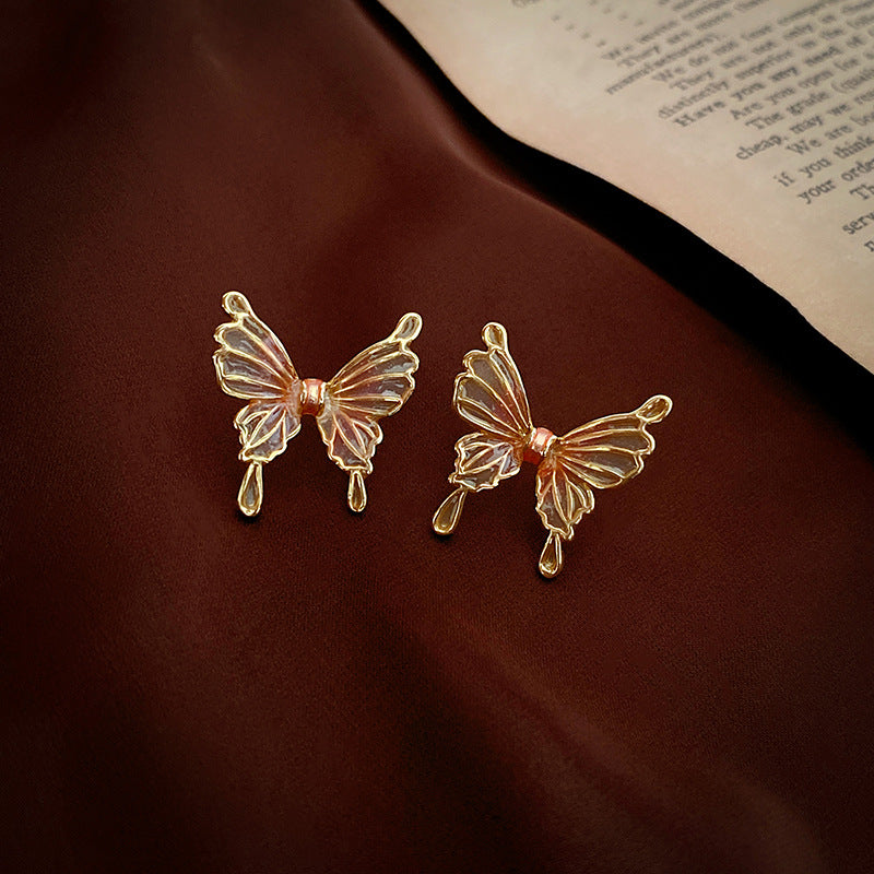 1 Pair Sweet Butterfly Plating Copper Ear Studs