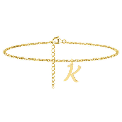 Simple Style Letter Stainless Steel Women's Anklet