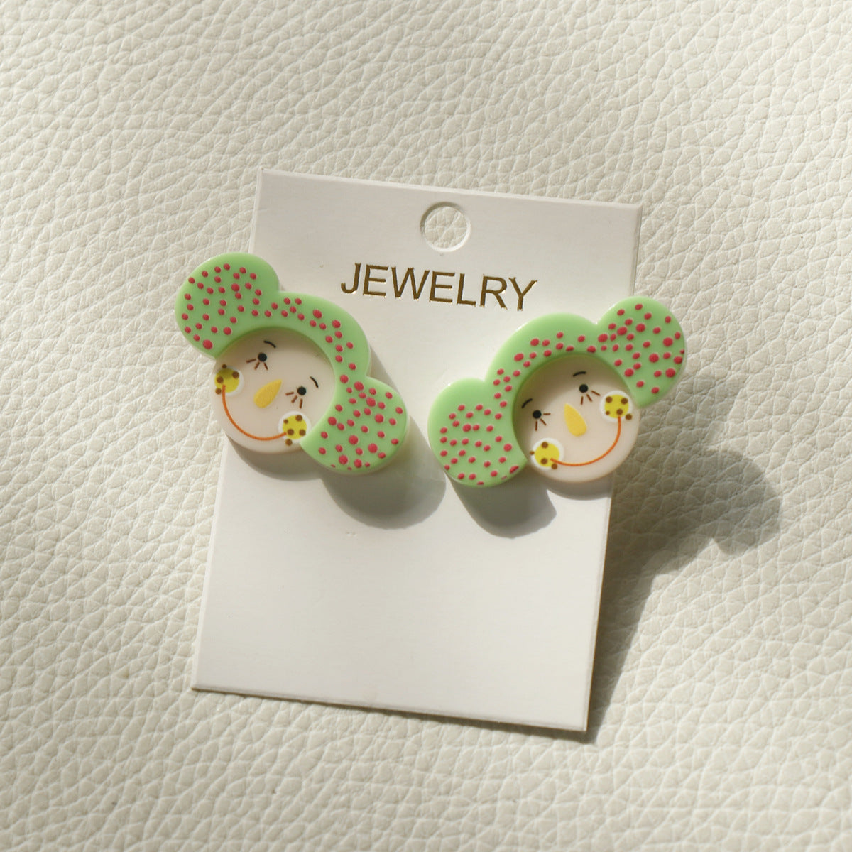 1 Pair Cute Geometric Cartoon Character Flower Arylic Drop Earrings Ear Studs