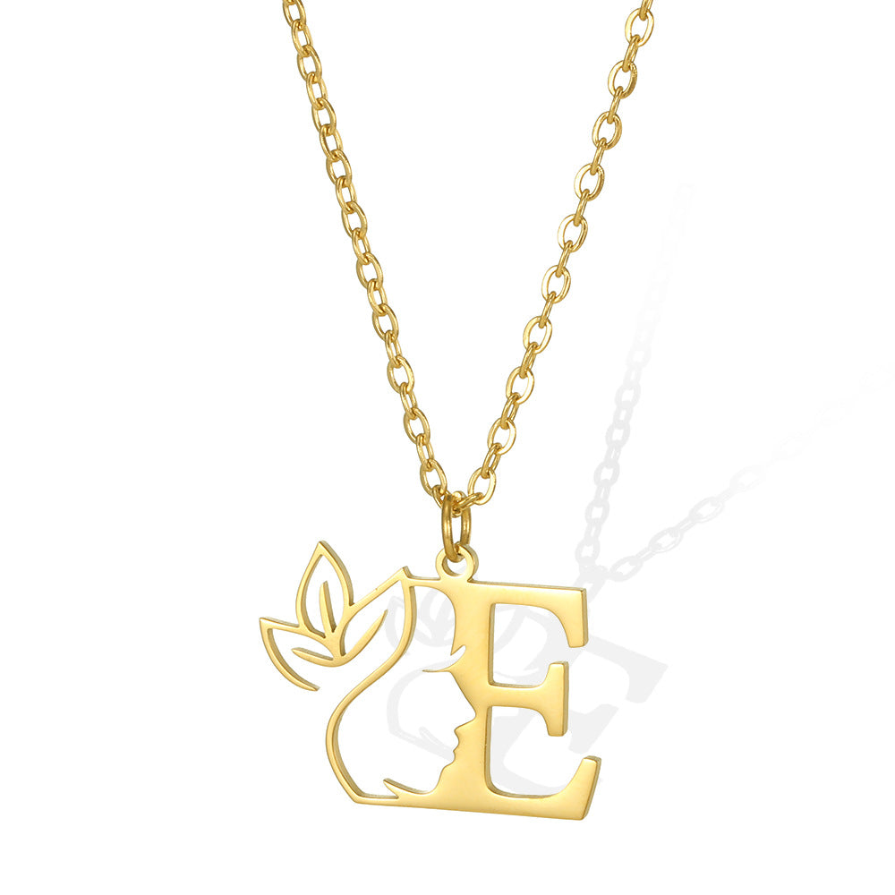 Stainless Steel Copper Simple Style Human Face Letter Plating Pendant Necklace