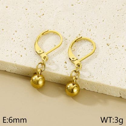 1 Pair Simple Style Circle Solid Color Titanium Steel Drop Earrings