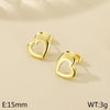 1 Pair Simple Style Heart Shape Stainless Steel Gold Plated Ear Studs