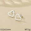 1 Pair Simple Style Heart Shape Stainless Steel Gold Plated Ear Studs