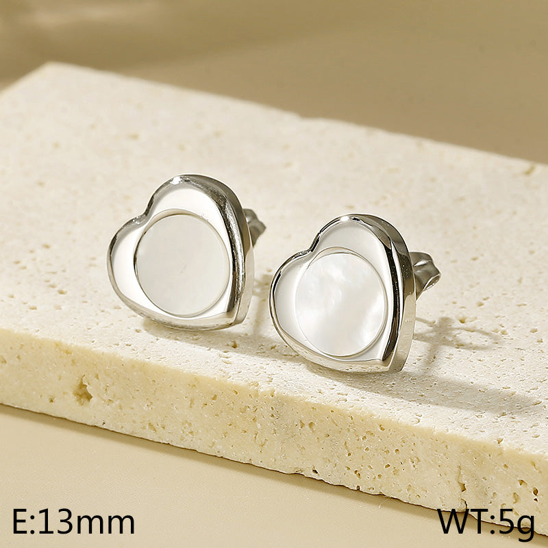 1 Pair Simple Style Heart Shape Titanium Steel Gold Plated Ear Studs