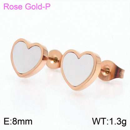 1 Pair Simple Style Heart Shape Titanium Steel Gold Plated Ear Studs