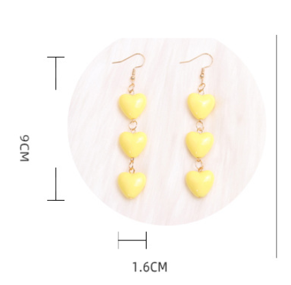 1 Pair Sweet Simple Style Heart Shape Spray Paint Arylic Drop Earrings