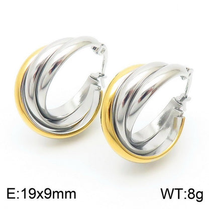 1 Pair Vintage Style U Shape Titanium Steel Hoop Earrings