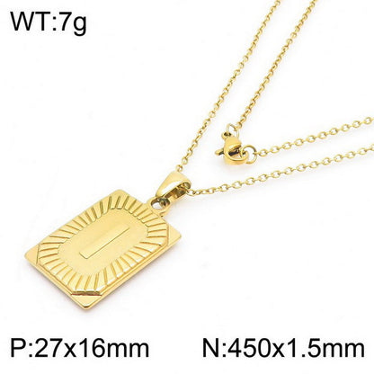 Titanium Steel 18K Gold Plated Simple Style Letter Pendant Necklace