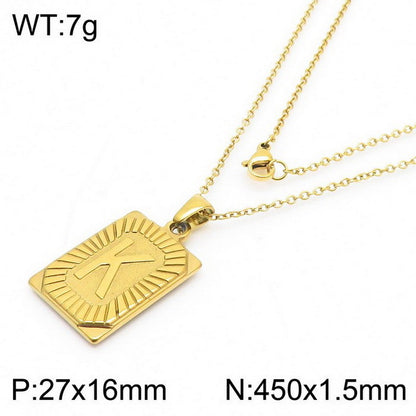 Titanium Steel 18K Gold Plated Simple Style Letter Pendant Necklace