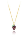 Copper 18K Gold Plated Cute Sweet Grape Watermelon Enamel Pendant Necklace