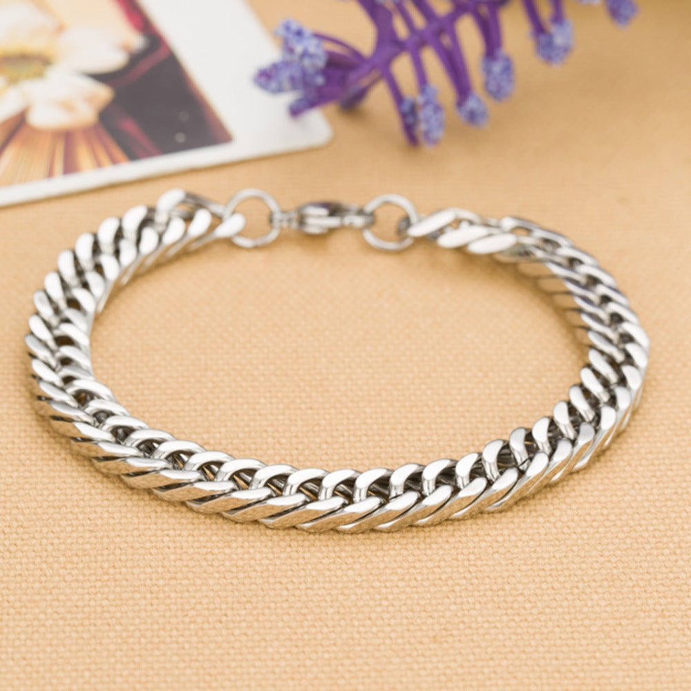 Titanium Steel Simple Style Waves Plating Bracelets