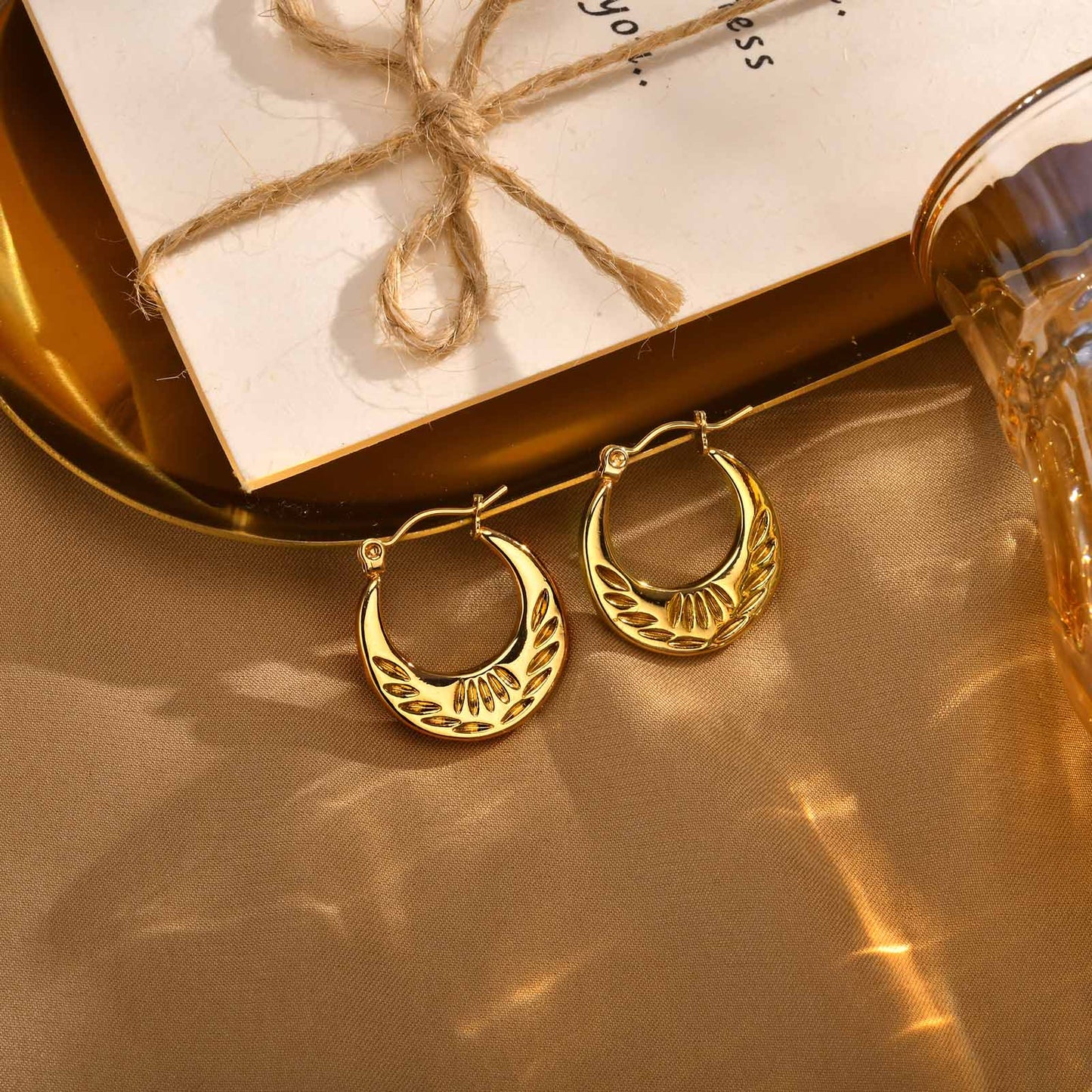 1 Pair Simple Style Geometric Stainless Steel Hoop Earrings