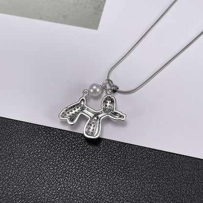Stainless Steel Copper Simple Style Dog Layered Pendant Necklace