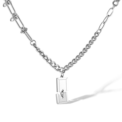 Stainless Steel Hip-Hop Geometric Pendant Necklace