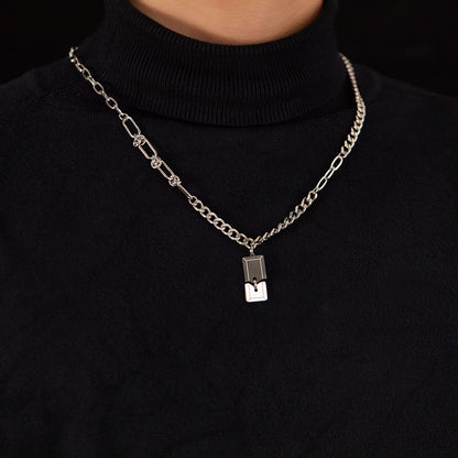 Stainless Steel Hip-Hop Geometric Pendant Necklace