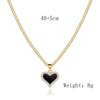 Copper 18K Gold Plated Elegant Romantic Heart Shape Inlay Zircon Pendant Necklace