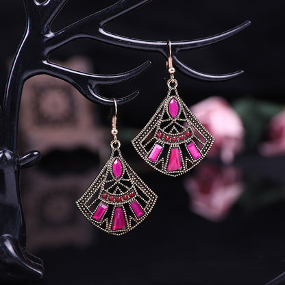 1 Pair Retro Water Droplets Metal Plating Zircon Women's Drop Earrings