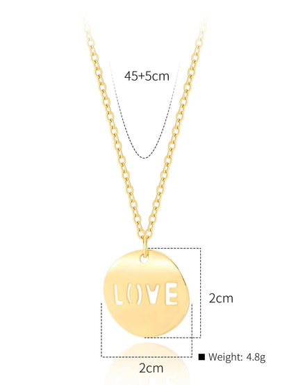 Copper 18K Gold Plated IG Style Simple Style Letter Electrocardiogram Heart Shape Hollow Out Inlay Zircon Pendant Necklace