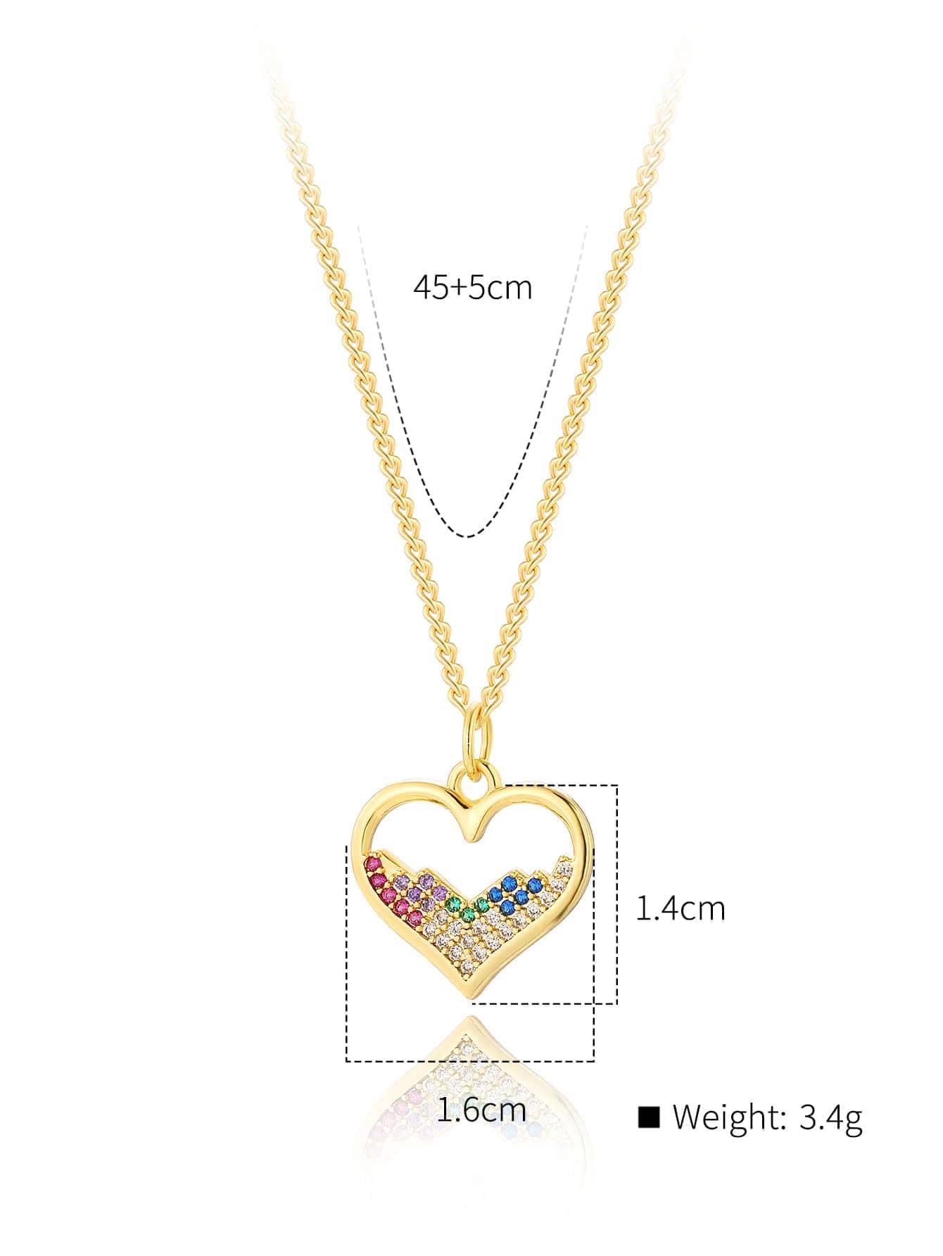 Copper 18K Gold Plated IG Style MAMA Round Letter Heart Shape Inlay Zircon Pendant Necklace