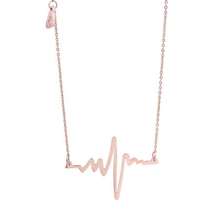 Titanium Steel Simple Style Electrocardiogram Pendant Necklace