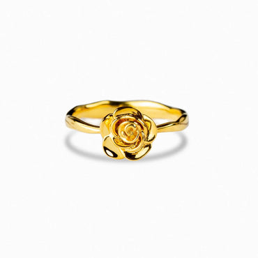 Sterling Silver Elegant Solid Color Flower Plating Rings