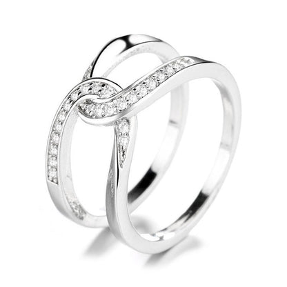 Sterling Silver Elegant Geometric Solid Color Plating Rings