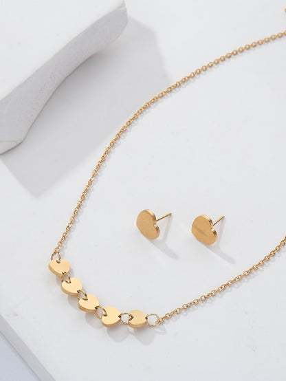 Stainless Steel 18K Gold Plated Simple Style Letter Heart Shape Butterfly Earrings Necklace