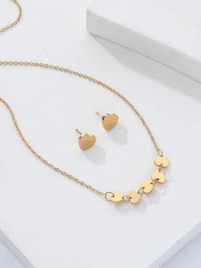 Stainless Steel 18K Gold Plated Simple Style Letter Heart Shape Butterfly Earrings Necklace