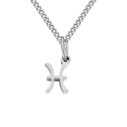 Stainless Steel Simple Style Constellation Plating Hollow Out Pendant Necklace