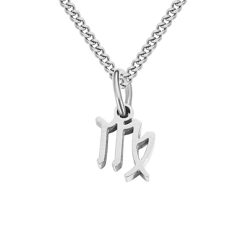 Stainless Steel Simple Style Constellation Plating Hollow Out Pendant Necklace