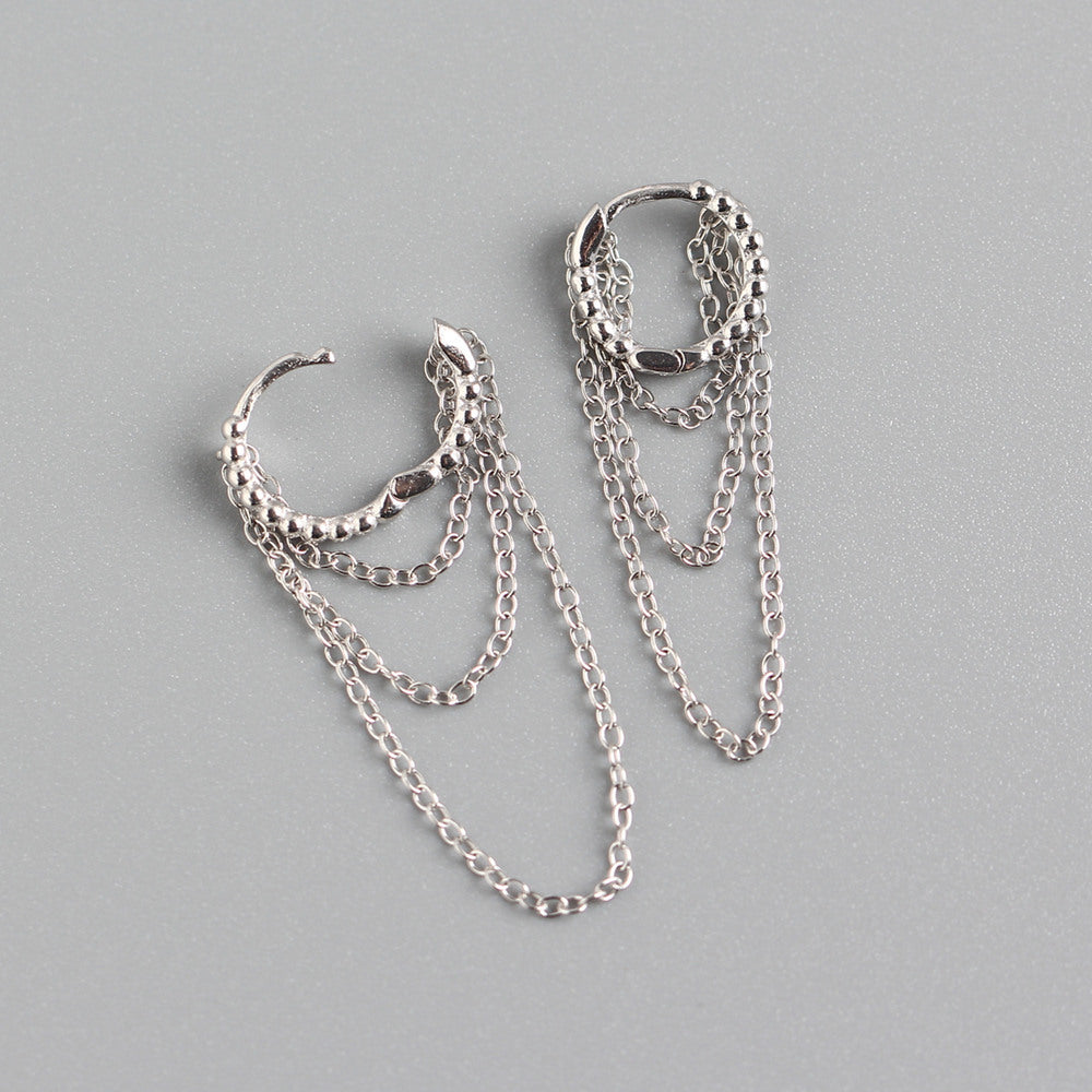 1 Pair Simple Style Chain Sterling Silver Earrings