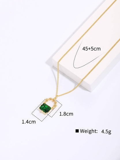 Copper 18K Gold Plated Sweet Bag Water Droplets Inlay Zircon Pendant Necklace