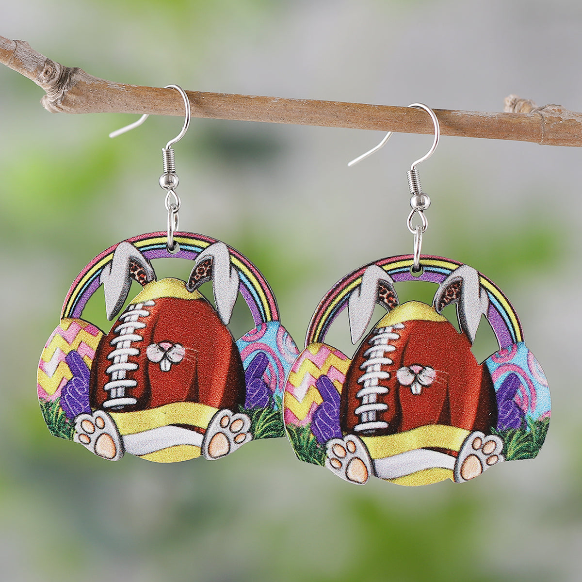 1 Pair Cute Retro Rabbit Wood Drop Earrings