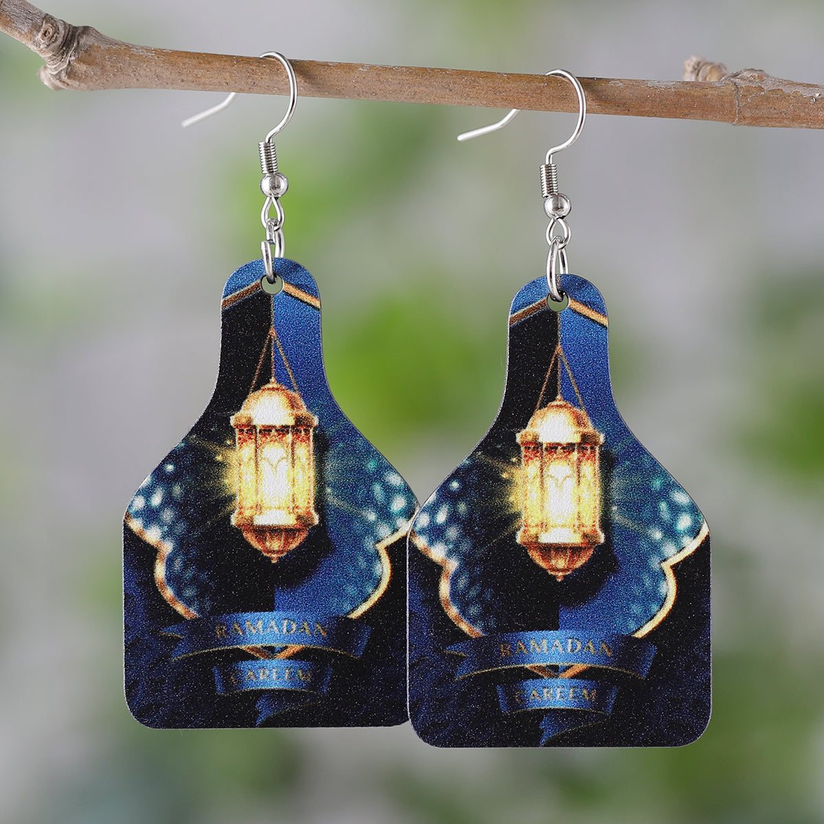 1 Pair Retro Lamp Wood Drop Earrings