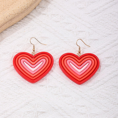 1 Pair Sweet Heart Shape Arylic Drop Earrings