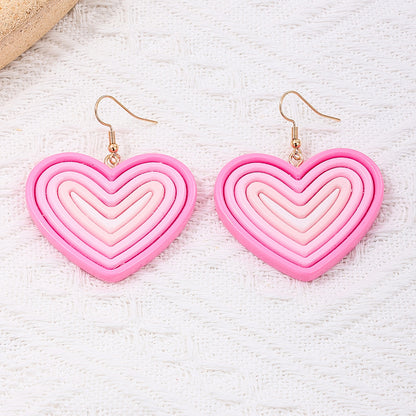 1 Pair Sweet Heart Shape Arylic Drop Earrings