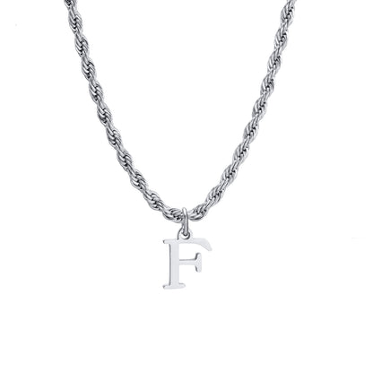 Stainless Steel Simple Style Letter Pendant Necklace