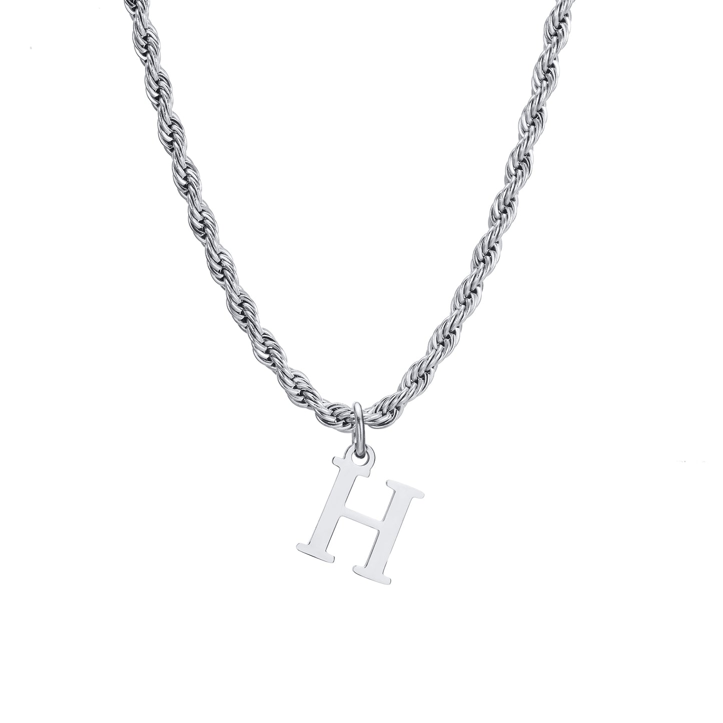 Stainless Steel Simple Style Letter Pendant Necklace